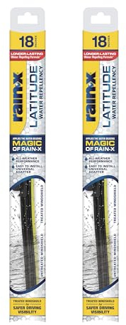 Rain-X 810167 Latitude 2-In-1 Water Repellent Wiper Blades, 18 Inch Windshield Wipers (Pack Of 2), Automotive Replacement Windshield Wiper Blades With Patented Rain-X Water Repellency Formula