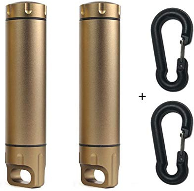 Waterproof Match Case for Outdoor Survival - Metal Airtight EDC Accessory Container for Money Holder Travel Pill Dry Storage Camping Essentials Tool - Champagne