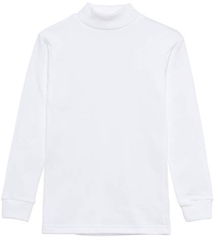 Camiseta termica Interior Niños Cuello Medio Alto Semi Cisne Manga Larga Colores Lisos (Blanco, 2 años)