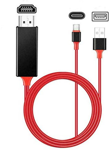 Q&N USB 3.1 Lightning To Hdmi Cable Adapter Converter 2M HD 1080P 4K HDTV Splitter Cable para Teléfono Inteligente Proyector TV,Micro