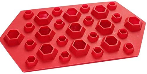 Selecto Bake Molde de silicona para cubitos de hielo y chocolate con diamantes 3D, color rojo