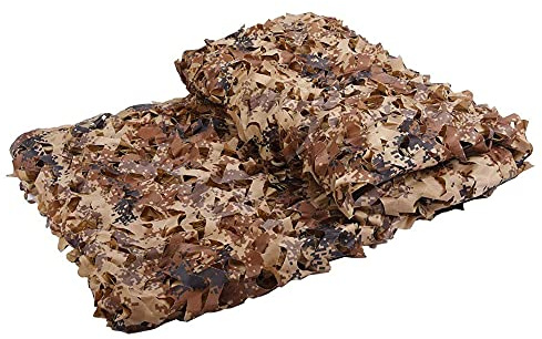 HXSM Military Camo Net, Desert Camouflage Net, Army Sunshade Fence Net, Camouflage Tarp Mesh Net for Hunting Blinds, Party Decoration, Sunshade 5×10ft 6×20ft