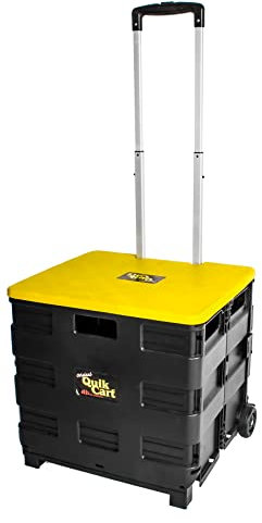 dbest products Quik Cart Zusammenklappbare Rollkiste auf Rädern für Lehrer, Tragetasche, 36 kg Kapazität, aus robustem Kunststoff und als Sitz, Kanarienvögel verwendet