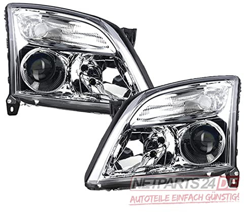 Johns, Juego de faros aptos para Opel Vectra 2002 – 2005 como juego H7/H7, cristal transparente li.+re.
