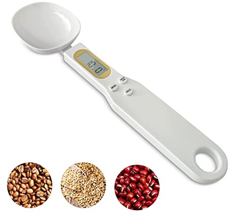 3T6B Spoon Scales Digital Weight Grams, 0.5g-500g Kitchen Electronic Gram Measuring Spoon Scales with Accurate LCD Display for Dispensing Coffee Beans, Milk, Flour