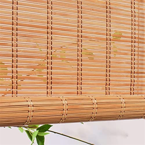WARQO Bambus Rollo Retro Jalousine Bambusrollo für Fenster und Türen, Breite 45-150cm, Natur Holzrollos,Sonnenschutz und Sichtschutz Rollo Seitenzugrollo für Innen/Outdoor, Anpassbar