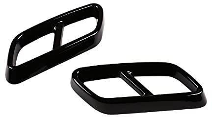 TINKI Car Tail Exhaust Pipe Cover Trim Compatible for Mercedes-Benz W206 C-Class C200 C300 Base Sport Sedan 4-Door 2022 2023 Interior Accessories (ABS, Glossy Black)