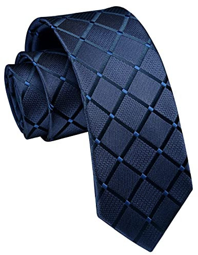 Enlision Corbata para Hombre Elegante Clásico Azul Plaid 6CM Para Negocios Formales De Boda