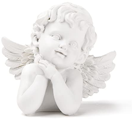 Weiß Gebet Engel Statue Harz Cherubin Flügel Home Office Figur Gedenkdekoration TQGJST115