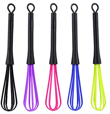 Mini Schneebesen Kunststoff-Schneebesen, Klein, Schneebesen für das Haar 5 Stück Kunststoff-Salon Friseursalon Haar-Whisks Farbe Farbstoff-Creme Schneebesen Küchen-Ballon-Mixer-Werkzeug