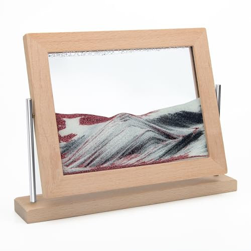 Coitak Bewegtes Sandkunstbild, dynamisches Sandbild, Desktop-Bewegliche Sandkunst für Heimdekoration und Büro (Roségold)