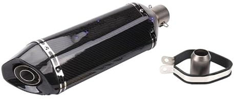 Motorrad Endschalldämpfer 57 cm/47 cm/37 cm Einlass 51 mm Motorrad Auspuffrohr Schalldämpfer Slip On Motorrad Pitbike Roller Kohlefaser Universal Motorrad Auspuff Mit (Farbe : 2)