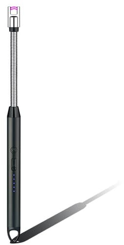 QIRUIRED Accendino elettrico ricaricabile ad arco, senza fiamma, antivento, flessibile, lungo per candele, casa, cucina, fornello a gas, barbecue, campeggio, attività
