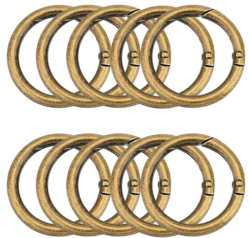 XCSJ 10pcs Karabiner Rund 49mm Sehr Robust Zinklegierung Groß Karabiner Ring Karabinerhaken Rund Karabiner Ring O Ring Runde Karabiner für Schlüsselanhänger, Tasche, Schmuck, DIY Handwerk