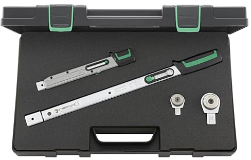 STAHLWILLE Drehmomentschlüssel Set 4-tlg. 8-200 N·m | mit Einsteckknarre 3/8 + 1/2 | im Kunststoffkasten | Made in Germany