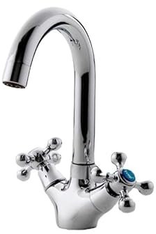 Küchenarmatur Kupfer Einloch-Warm- Und Kaltwasser-Doppelgriff-Wasserhahn Spüle Einloch-Küchenarmatur