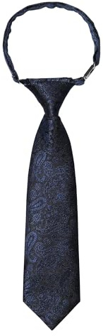 Kajeer Cravate Pré-Nouée pour Garçons Enfants Cravates Réglable à Rayures Diagonales Noire pour Uniforme Scolaire Cérémonie de Remise des Diplômes Mariage