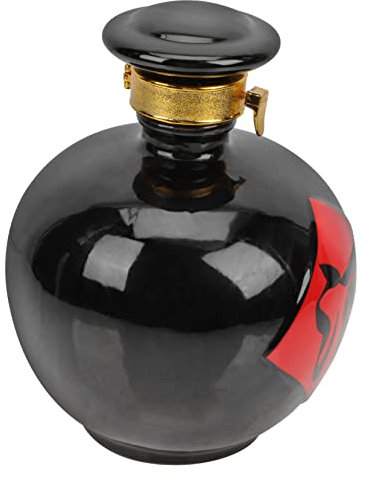 MOLUCKFU Kellerversiegelter Weinkrug Flasche Küchengerät Luftdichter Spirituosenspender Spirituosenhalter Wein Brauen Glas Bar Zubehör Antiker Weinkrug Spenderbehälter Black Keramik