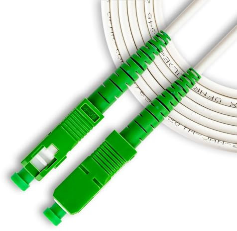 TECHZOCO Cable fibra óptica para router, Latiguillo FTTH, Cable SC/APC a SC/APC, OS2 Monomodo Simplex 9/125um LSZH, Compatible con Orange, Masmovil, Yoigo, Movistar, Vodafone y Jazztel, 5 Metros