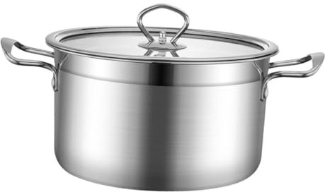 Cabilock Olla De Acero Inoxidable Para Sopa 16 Cm, Olla Doméstica Multifuncional De Fondo Único, Resistente Al Calor, Para Cocina De Inducción y Vapor, Utensilio De Cocina Esencial