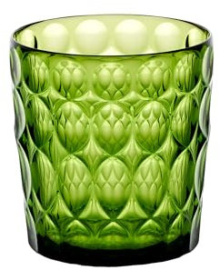 Guzzini - Vanity, bicchiere basso, decordo 1, verde ninfea, in Bio-based SAN e Bio-based SMMA - ACQUA