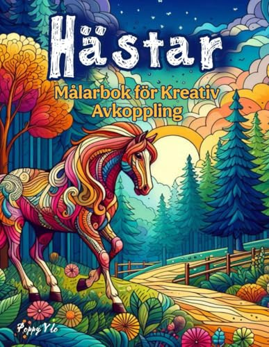 Hästar Målarbok för Kreativ Avkoppling: för Barn och Vuxna Lindra Stress, Främja Kreativitet och Njut av Vackra Hästmotiv i Naturmiljöer