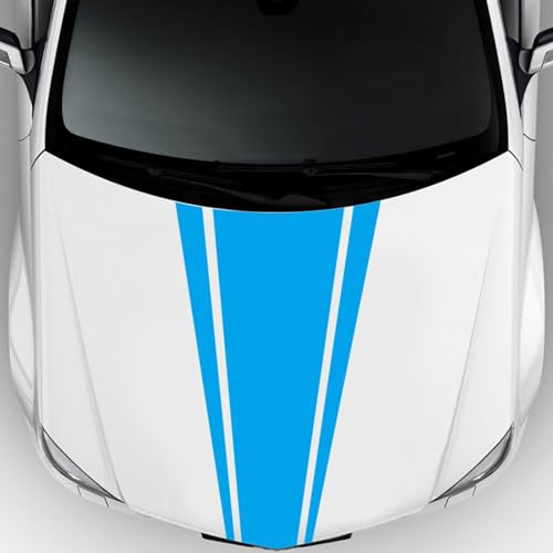Randiga bilhuvdekaler auto racing ränder klistermärke vinylgrafik dekorativ dekal för bilar/lastbilar/SUV:er (blå)