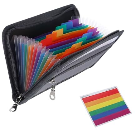Fächermappe a5 Mappen Tasche für Unterlagen Reiseunterlagen Dokumenten Organizer Mappe mit Fächern Dokumententasche Dokumentenmappe a5 Ordner Geld Sparen Mappe Schulsachen Folder Urkundenmappe