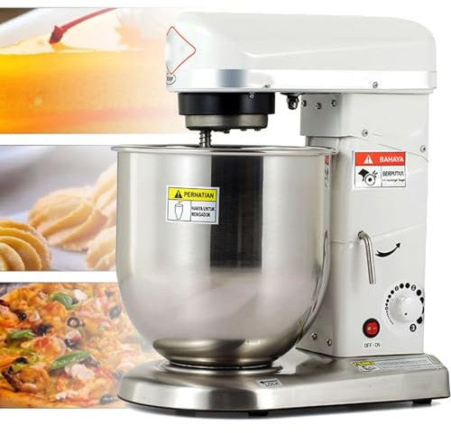 Robot pâtissier Professionnel, Robot pâtissier Domestique avec Bol, Robot pâtissier de Cuisine 10 L, Robot pâtissier 3 en 1 pour pâte à Pain et gâteaux avec Crochet pétrisseur, Bol en Acier