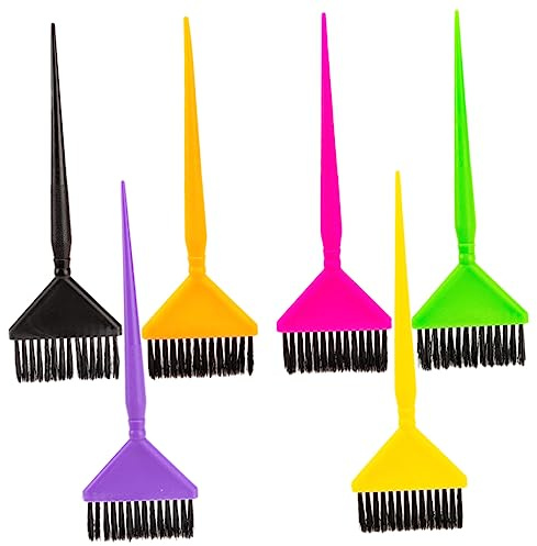 PACKOVE 6 Stück Teiliges Haarfärbepinsel Bunte Haarfärbewerkzeuge für Salon und Zuhause Ergonomisch Flexibel zum Präzisen Auftragen von Haarfarbe und Haarcreme Praktische Farbauswahl