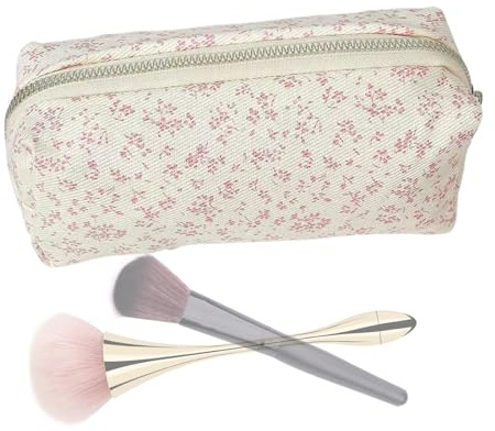 Raypontia Federmäppchen, 18x6x7cm Leinwand Federtasche Mit Reißverschluss, Mäppchen Mit Aesthetic, Pencil Case, Make-up Pinsel Etui Für Mädchen Kosmetiktasche Und Geldtasche