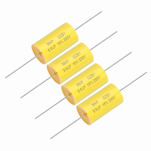 QUARKZMAN 4 Stück 5.6uf Frequenzweichen Kondensator 250V MKP Film | Axial Audio Lautsprecher Crossover, Kondensator