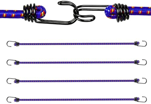AWBEOT 4 PCS Spanngummi mit Haken 150 cm Expander mit Haken 10 mm Gummispanner Spanngurte Gepäckspanner Elastische Gepäckspanner Elastische für Gepäck, Camping, Fracht und Meh, Blau