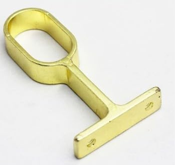 4 Soporte central para tubo de armario ovalado para barra de ropa ovalada – Tubes | metal latón pulido | soporte para tubo de armario para barra ovalada 30 x 15 mm | 4 pieza dorado
