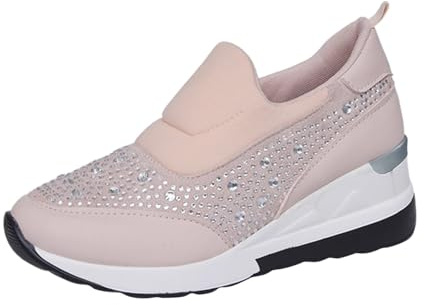 Rave Outfit dam, sportskor dam, glitterskor, paljetter, löparskor, karneval, fritidsskor, vattentäta, vandringsskor, dämpning, cykelskor, sneakers, halkskydd, glitterskor, ROSA, 39 EU