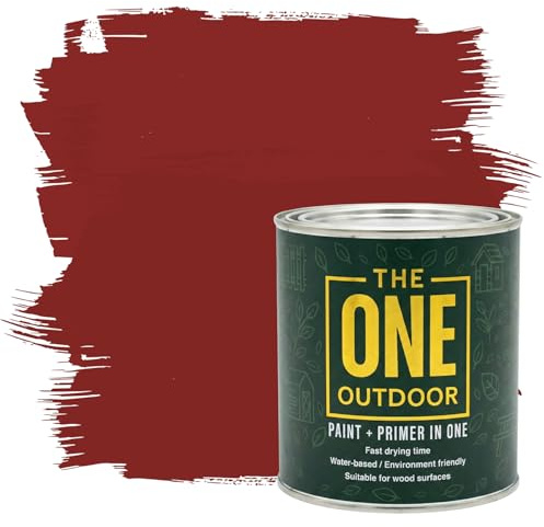 THE ONE Outdoor Paint - Barn Red, 2.5 Litre | Durable Exterior Paint for Wood, Metal & Masonry | Weather Resistant Finish