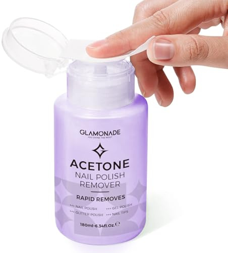 Nail Polish Remover: 180ml Acetone Gel Nail Polish Remover with Push-down Pump Enriched Removes for All Types of Nail Polish Gel Polish Nail Glue Acrylic Gels Nail Tip & Glue - Grape Scent
