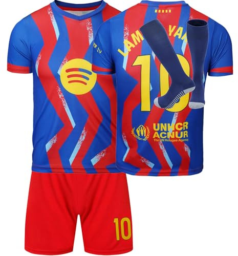 Erngrmzcn #10 Yamal Custom 25/26 Football Soccer Jersey/Shorts Socks Gift Set for Children Youth Sizes