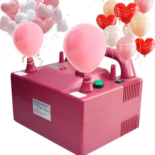 Elektrisk ballongpump med dubbla munstycken, timer och hastighetskontroll för snabb uppblåsning vid fester och bröllop
