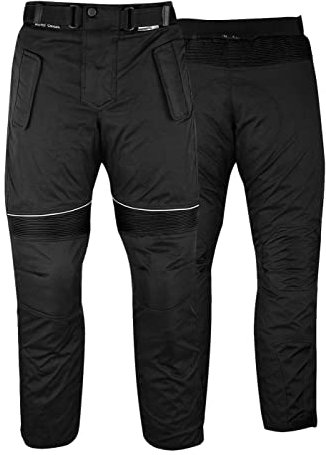 German Wear - Pantaloni da Uomo per Moto Cordura, Nero, 46 EU