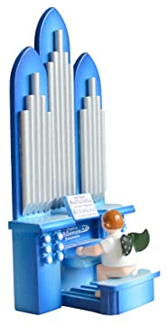Rudolphs Schatzkiste Holzfigur Engel an der Orgel ohne Krone Höhe 6cm NEU Holzengel Instrument Seiffen Erzgebirge Figur Dekoration Holzfiguren Weihnachten Fensterschmuck Spielzeug Deko