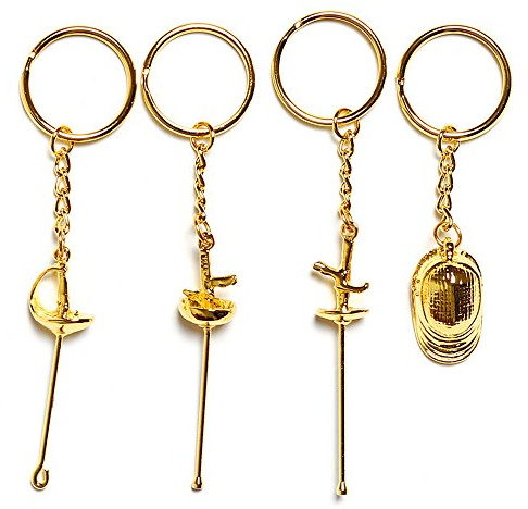 LEONARK Cadeau personnalisé pour escrimeur - présent pour Sabre Epee et Foil Fencer - Pendentif Porte-clés Souvenir pour Les Fans de Sport d'escrime (d'or)