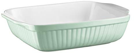 MÄSER Serie Kitchen Time Molde Redondo para Tarta, Quiche, Resistente a arañazos y Cortes, Cerámica, Verde