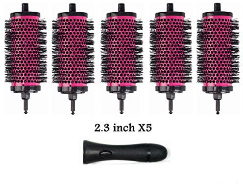 LIGICKY Haarbürsten set rundbürste Mit Abnehmbaren Rollen Rundes Styling Werkzeug für lockiges Haar, 5 Rollen (6 cm) + 1 Griff, Große