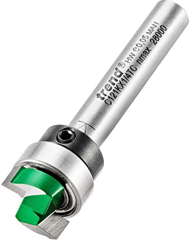 Trend CraftPro Guided Profiler Router Cutter Bit, 1/4 Inch Shank, 4mm Cut Diameter & 12.7mm Cut Length, Tungsten Carbide Tipped, C121KX1/4TC | Guided Profile Cutter For Precise Router Work, With Tungsten Carbide Tips And 1/4 Inch Shank, C121KX1/4TC