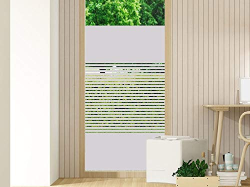 GRAZDesign Fensterfolie Streifen Blickdicht, Sichtschutz Folie Milchglasfolie für Fenster, Glastür, Scheiben lichtdurchlässig - 70x110cm / Silbergrau