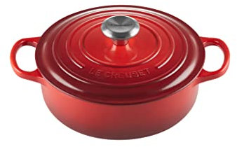 Le Creuset Gourmet Bräter aus Gusseisen, 24 cm, Kirschrot, 21179240602430