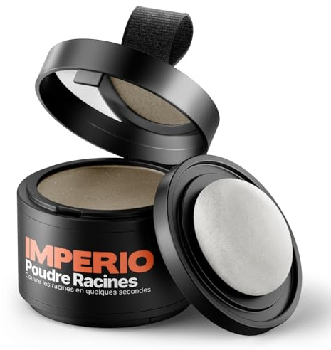 IMPERIO Ansatzpuder - Haar Concealer zur Haarverdichtung für Frauen und Männer, wasserfestes Haar Make-up zum Ansatz kaschieren - 4g (Hellbraun)