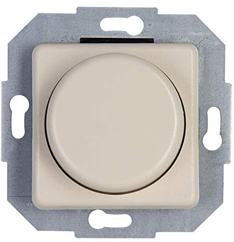 Kopp Europa creme-weiß, Universal-Dimmer mit Druck-Wechsel-Schalter für LED, Phasenan- und Phasenabschnitt, LED 3-100 Watt, Glühlampen 10-250 Watt, 846301084