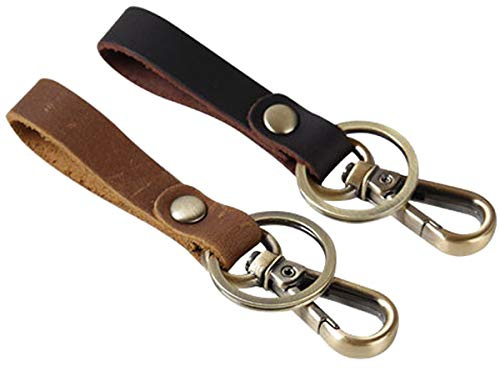 Aileder Leder-Schlüsselanhänger für Auto Gürtel Schlüsselhalter verrücktes Pferd Lederband Valet Schlüsselanhänger Schlüsselring Schlüsselband